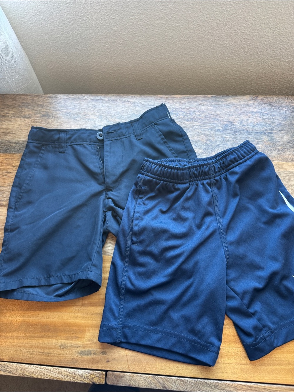 Two Pairs of Boys' Navy Shorts